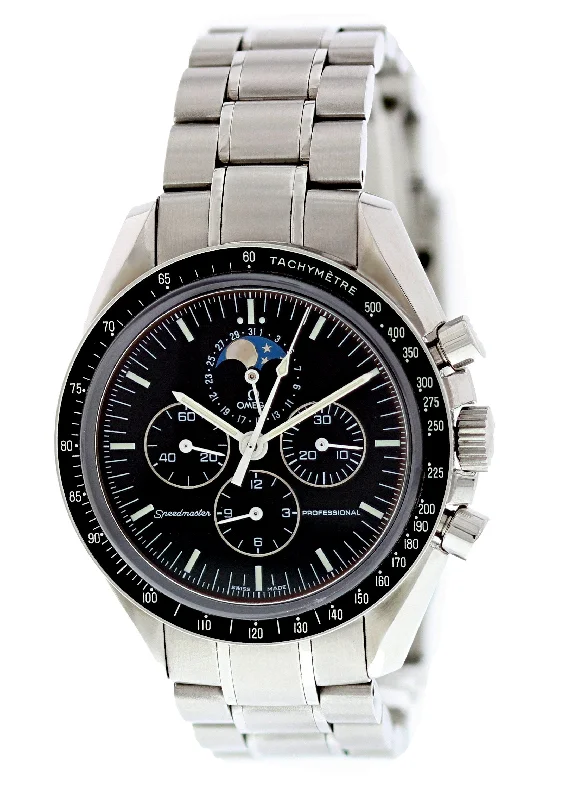 Shop Omega Watches for Rare Collections –Omega Speedmaster Professional Moonphase 3576.50.00 Mens Watch Original Box