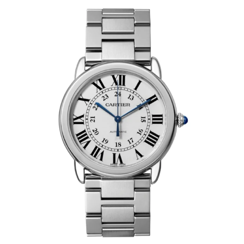 Discover Your Perfect Cartier Watch –Cartier Ronde Solo de Cartier 36mm Watch - Ref: WSRN0012 - Silver Roman & Arabic Dial, Stainless Steel Bracelet