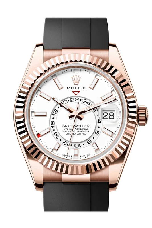 Find Rolex Watches with Timeless Design –Rolex Sky Dweller 42 White Dial Dial Rose Gold Mens Watch 336235