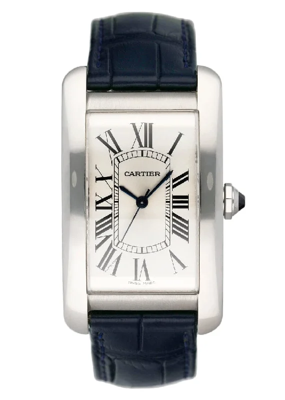 Shop Cartier Watches for Timeless Appeal –Cartier Tank Americaine Large WSTA0018 Steel Mens Watch Box Papers