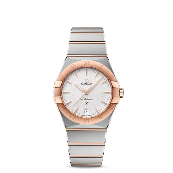 Find Rare Omega Watches for Sale –Omega Constellation 36mm Watch - Ref: 131.20.36.60.02.001 - Silver Index Dial & 18K Rose Gold Bezel, Two Tone Stainless Steel & 18K Rose Gold Bracelet