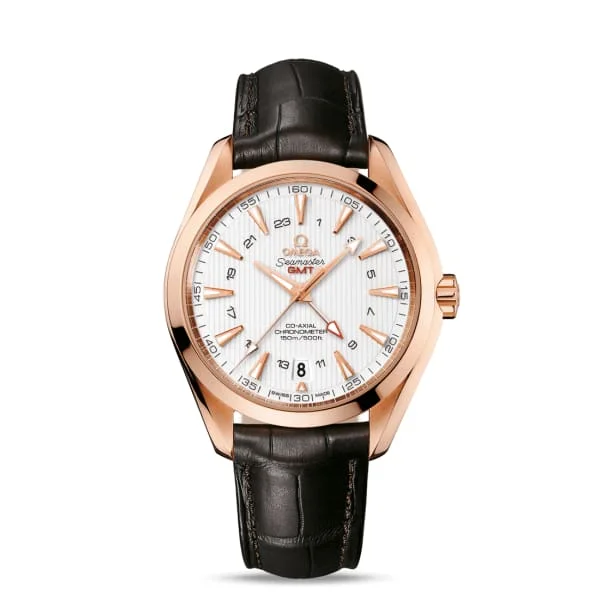 Omega Watches: Built for Performance and Luxury –Omega Seamaster 43mm Watch - Ref: 231.53.43.22.02.001 - Silver Index Dial in 18K Rose Gold Case, Black Leather Strap