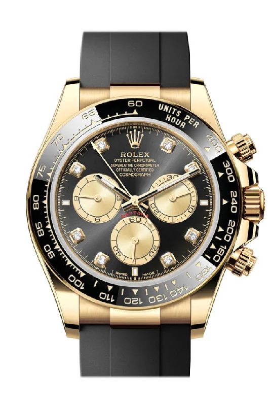 Rolex Watches: Crafted for Excellence –Rolex Daytona 40 Black Golden Diamond Dial Yellow Gold Mens Watch 126518LN