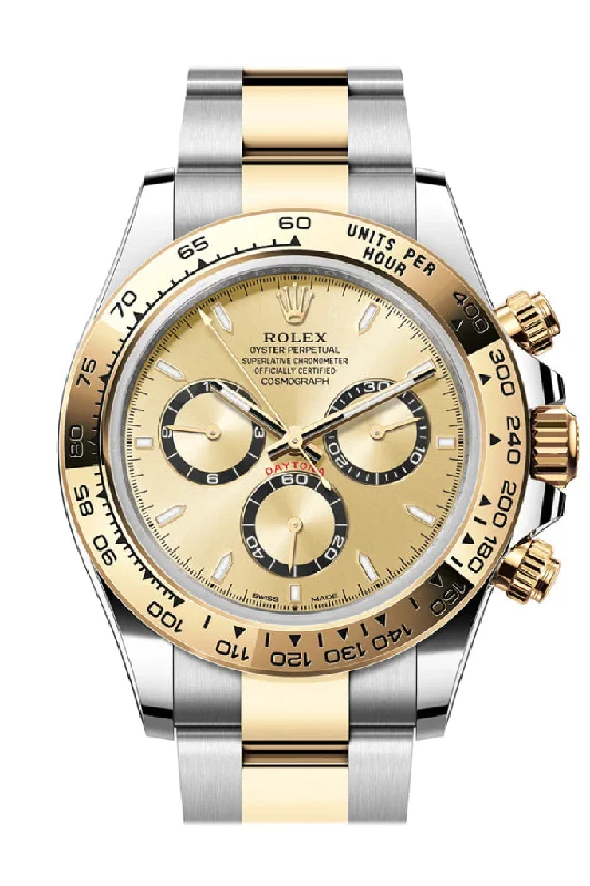 Shop Rolex Watches for Discerning Tastes –Rolex Daytona 40 Golden Dial Yellow Gold Stainless Steel Mens Watch 126503