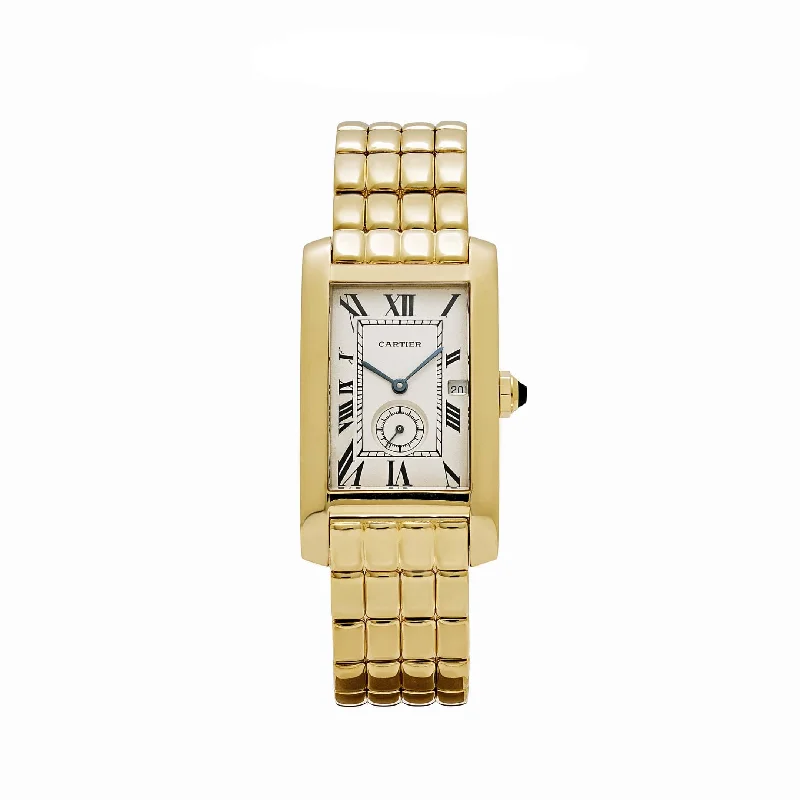 Cartier Watches: Designed for the Sophisticated –Cartier Tank Américaine W26001C9 'Ladies' Yellow Gold Ivory Dial Quartz (Vintage 1980s)