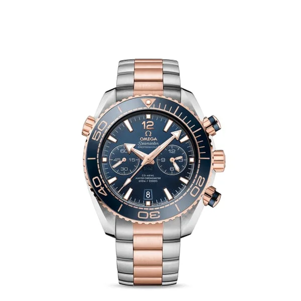 Discover Omega Watches with Exceptional Value –Omega Seamaster 46mm Watch - Ref: 215.20.46.51.03.001 - Blue Chronograph Index Dial, Two Tone Stainless Steel & 18K Rose Gold Bracelet