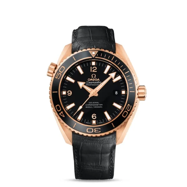 Find Omega Watches for Unrivaled Elegance –Omega Seamaster 46mm Watch - Ref: 232.63.46.21.01.001 - Black Index Dial in 18K Rose Gold Case, Black Leather Strap