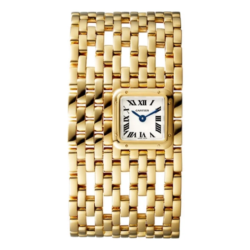 Discover the World of Cartier Watches for You –Cartier Panthere de Cartier 22mm Women's watch - Ref: WGPN0018 - Silver Roman Dial, 18K Yellow Gold Bracelet