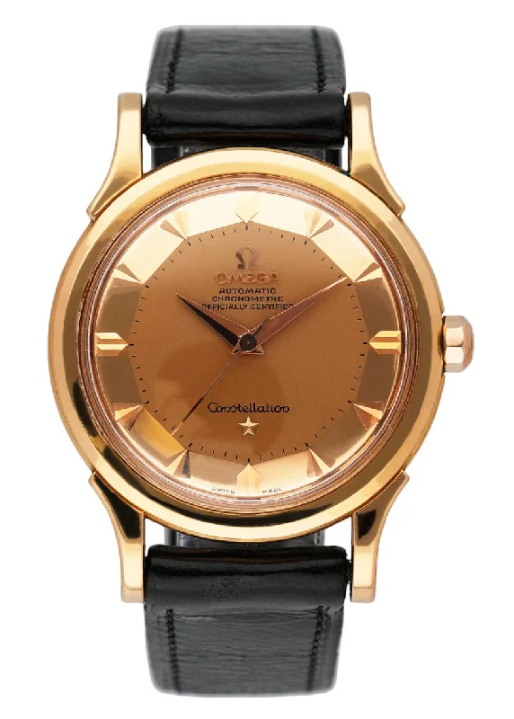 Omega Watches: Swiss Precision and Timeless Elegance –Omega Constellation 168.005/6 Pie Pan Dial Rose Gold Mens Watch