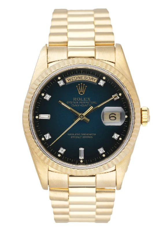 Rolex Watches: Perfect for Every Taste –Rolex Day Date 18238 Blue Vignette Dial 18K Yellow Gold Mens Watch