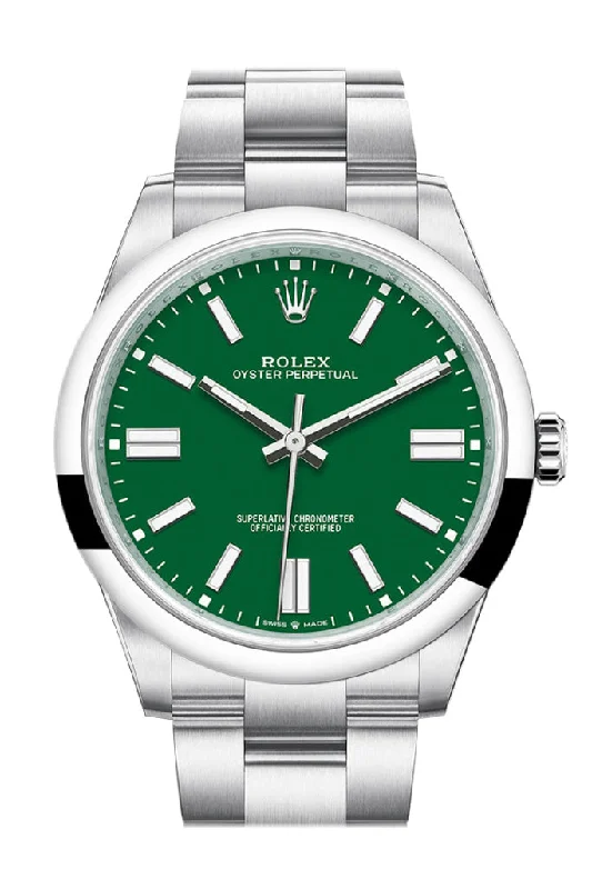 Explore the Best Rolex Timepieces –Rolex Oyster Perpetual 41 Green Dial Oyster Bracelet Watch 124300