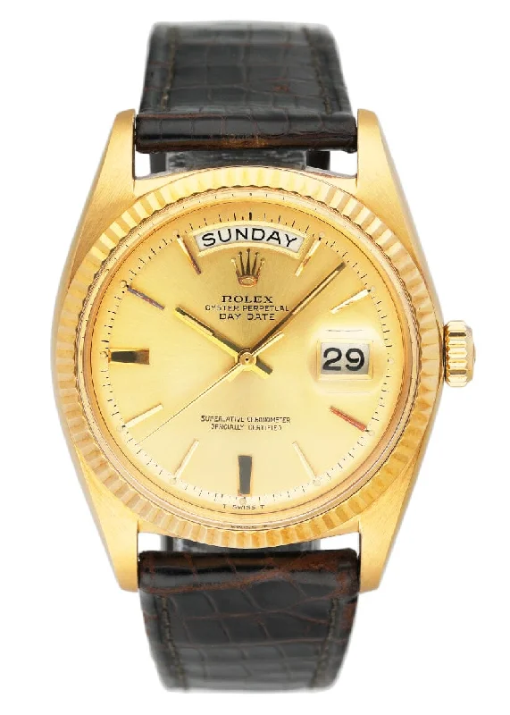 Discover the World of Rolex Watches –Rolex Day Date 1803 Champagne Dial 18K Yellow Gold Mens Watch