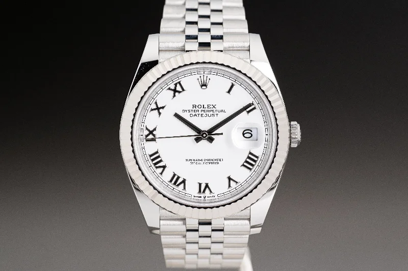 Iconic Rolex Watches for Sale –2022 Rolex 126334 White Roman Dial Jubilee Bracelet Box, Card & Hangtags