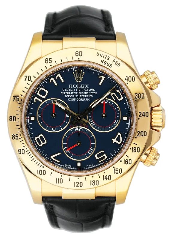 Rolex Watches: Excellence in Design –Rolex Daytona 116518 Blue Racing dial Yellow Gold Mens Watch