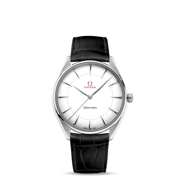 Discover Omega Watches for Investment and Style –Omega Seamaster 40mm Watch - Ref: 522.53.40.20.04.002 - White Index Dial in 18K White Gold Case, Black Leather Strap