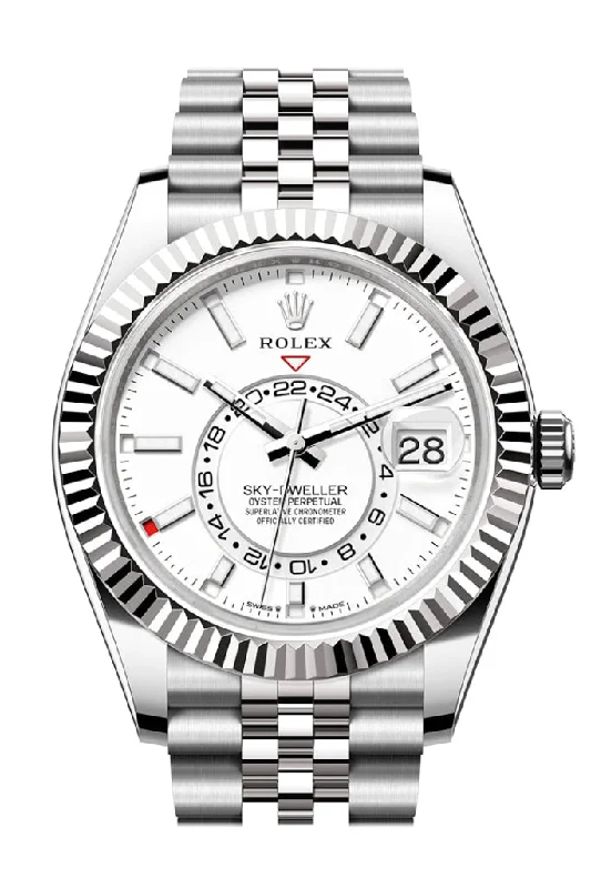 Rolex Watches with Unmatched Craftsmanship –Rolex Sky Dweller 42 White Dial Stainless Steel Jubilee Mens Watch 336934