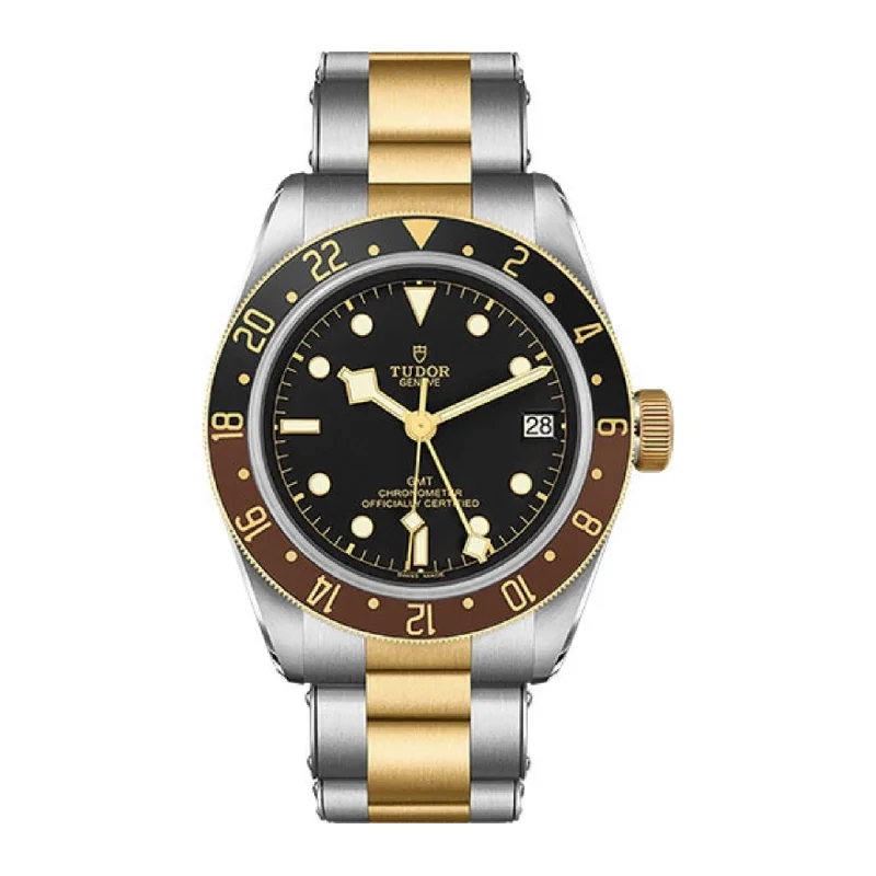 Find Exclusive Tudor Watches for Sale –Tudor Black Bay GMT 41mm | riveted steel and yellow gold bracelet | black domed Dial | Men's Watch ref. M79833MN-0001