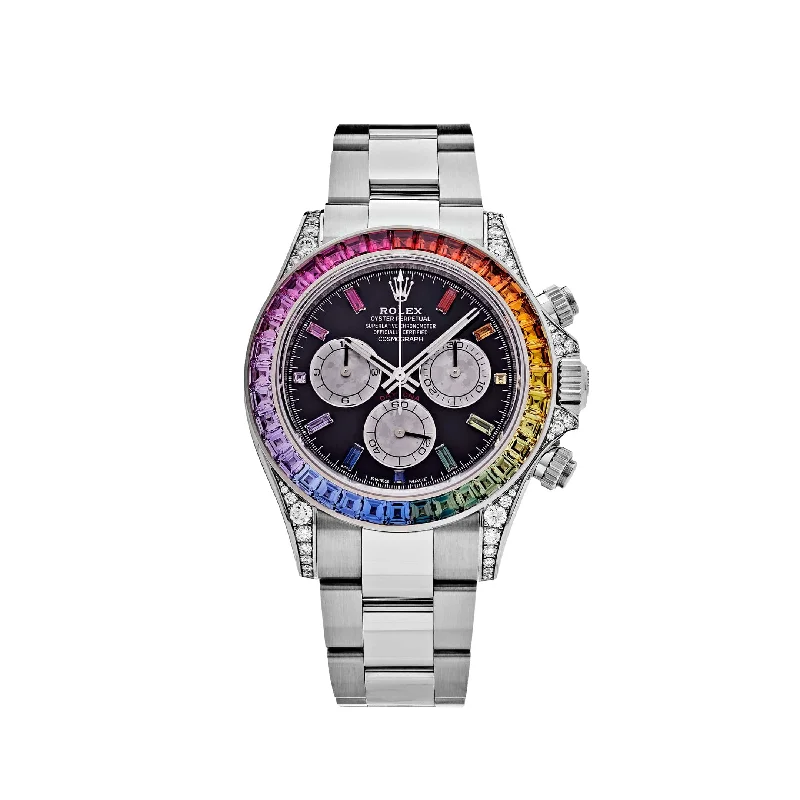 Legendary Rolex Watches for the Elite –Rolex Daytona 116599RBOW 'Rainbow' White Gold Black Dial Sapphire Bezel (2023)