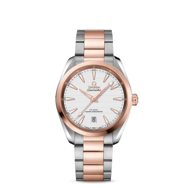 Omega Watches: Built for Luxury and Precision –Omega Seamaster 38mm Watch - Ref: 220.20.38.20.02.001 - Silver Index Dial, Two Tone Stainless Steel & 18K Rose Gold Bracelet