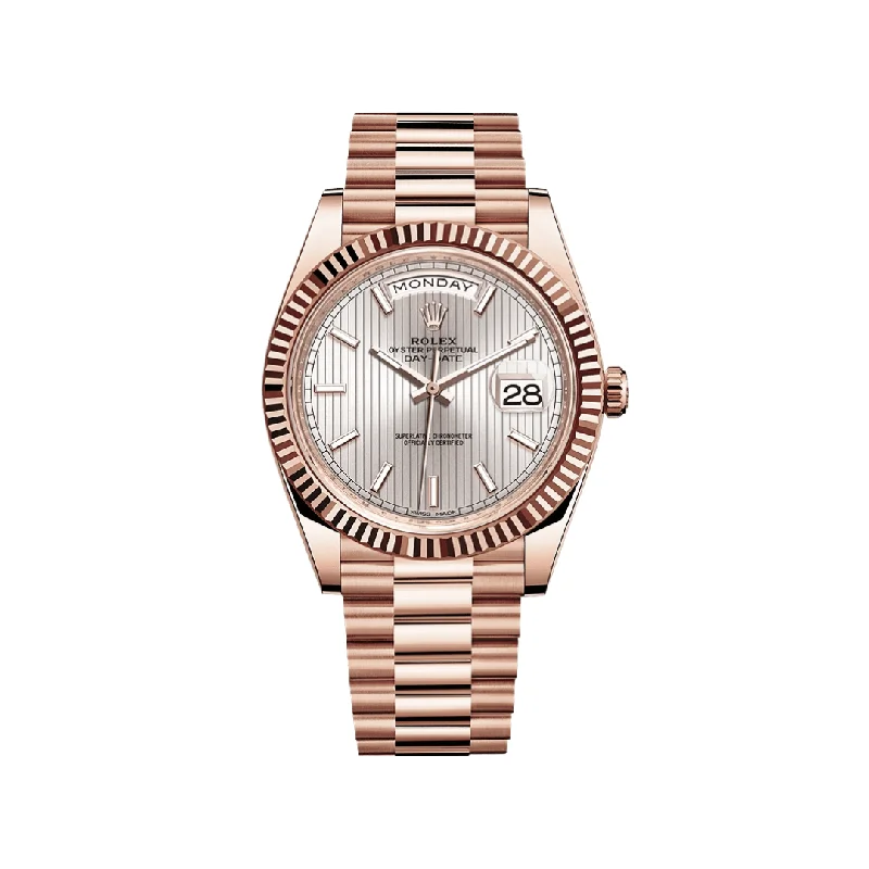 Shop Rolex Datejust Watches –Rolex Day-Date 228235 Rose Gold Sundust Motif Dial