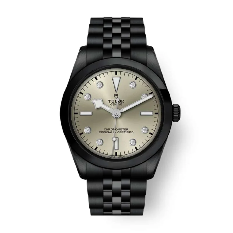 Tudor Watches: Built to Last a Lifetime –Black Tudor DLC-PVD Black Bay 36mm | Black DLC-PVD Stainless Steel bracelet | Light Champagne-color diamond dial | Men's Watch M79640-0006-pvd