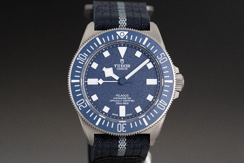 Shop Rolex Watches for Iconic Designs –2022 Tudor Pelagos 25707B/22 Blue Dial w/ Box, Straps, Warranty Card & Booklets