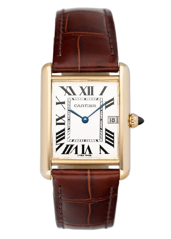 Shop Cartier Watches for Timeless Quality –Cartier Tank Louis W1529756 18K Yellow Gold Mens Watch Box Papers