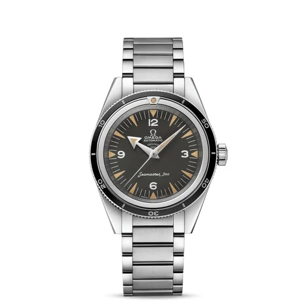 Shop Omega Watches for Classic Designs –Omega Seamaster 39mm Watch - Ref: 234.10.39.20.01.002 - Black Index Dial, Stainless Steel Bracelet