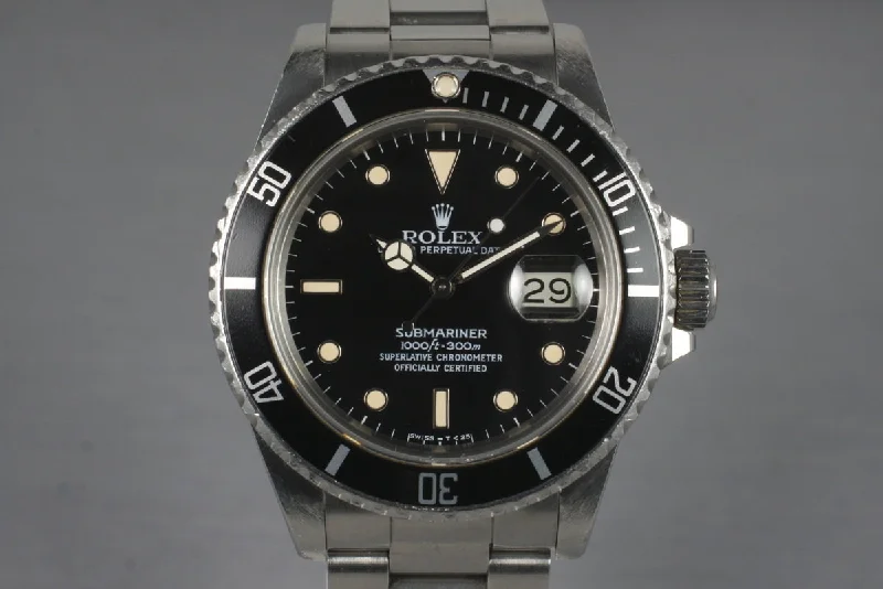 Rolex Watches: Precision and Luxury Combined –1987 Rolex Submariner 16800 with Box and Papers