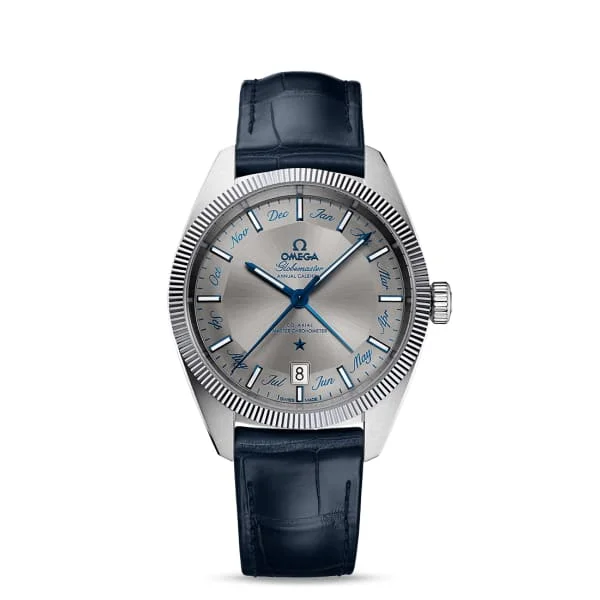 Find Omega Watches for Every Collector –Omega Constellation 41mm Watch - Ref: 130.33.41.22.06.001 - Grey Index Dial, Blue Leather Strap