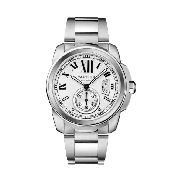 Cartier Watches: The Perfect Combination of Style and Craftsmanship –Cartier Calibre de Cartier 42mm Watch - Ref: W7100015 - Silver Roman  Dial, Stainless Steel Bracelet