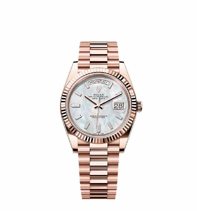 Shop Rolex Datejust Watches –Rolex Day-Date 228235 Rose Gold Mother Of Pearl Diamond Dial