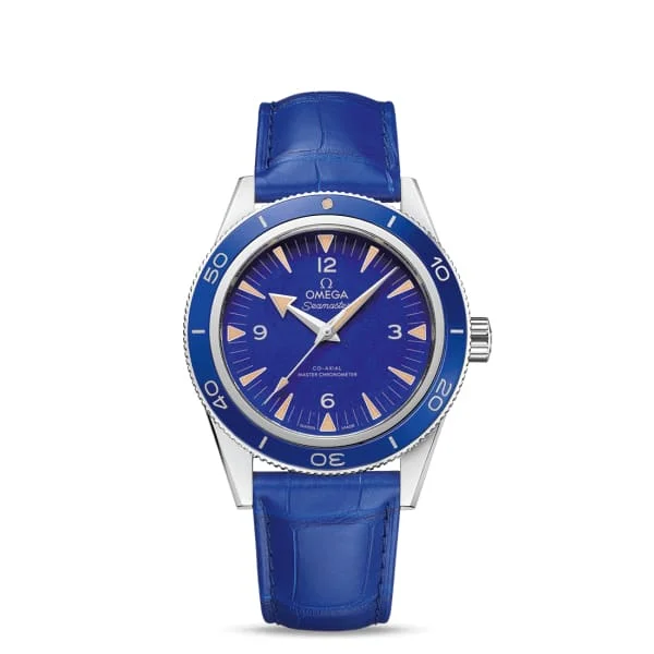 Find Omega Watches for Unrivaled Elegance –Omega Seamaster 41mm Watch - Ref: 234.93.41.21.99.002 - Blue Index Dial in Platinum Case, Blue Leather Strap