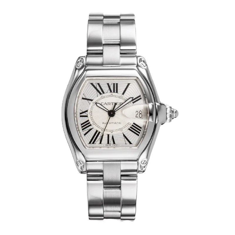 Cartier Watches: Iconic Timepieces with Elegant Design –Cartier Roadster 44.3mm Watch - Ref: W62025V3 - Silver Roman Dial, Stainless Steel Bracelet