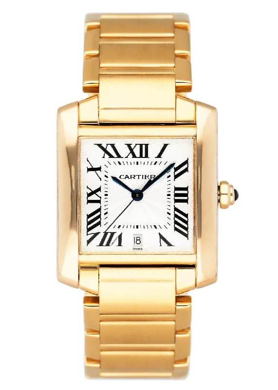 Shop Cartier Watches for Precision and Style –Cartier Tank Francaise W50001R2 18K Yellow Gold Mens Watch