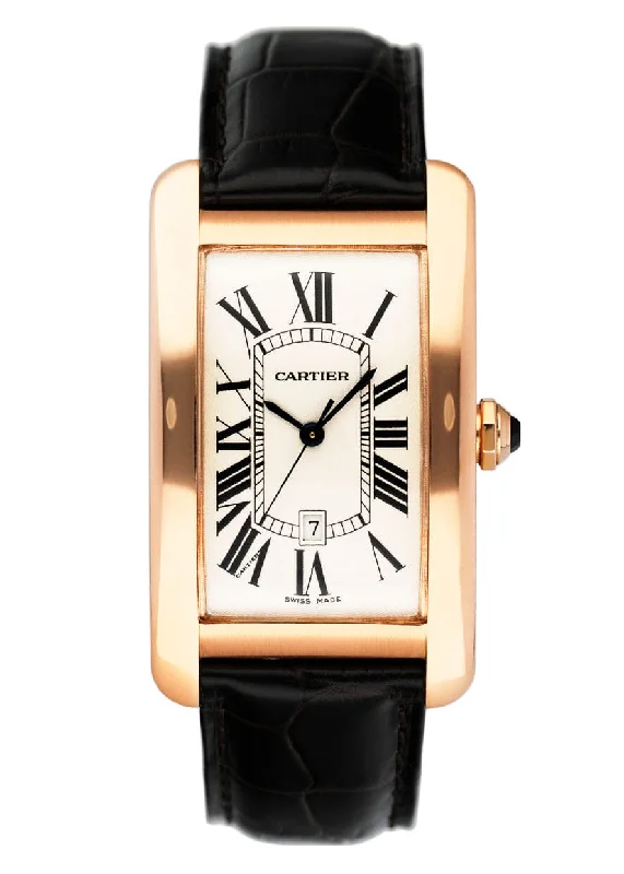 Discover Rare Cartier Timepieces –Cartier Tank Americaine Large W2609156 18K Rose Gold Watch