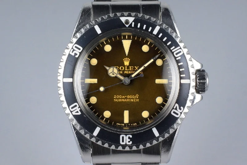 Shop Rolex Watches for the Elite Collector –1965 Rolex Submariner 5513 Tropical Glossy Gilt Dial