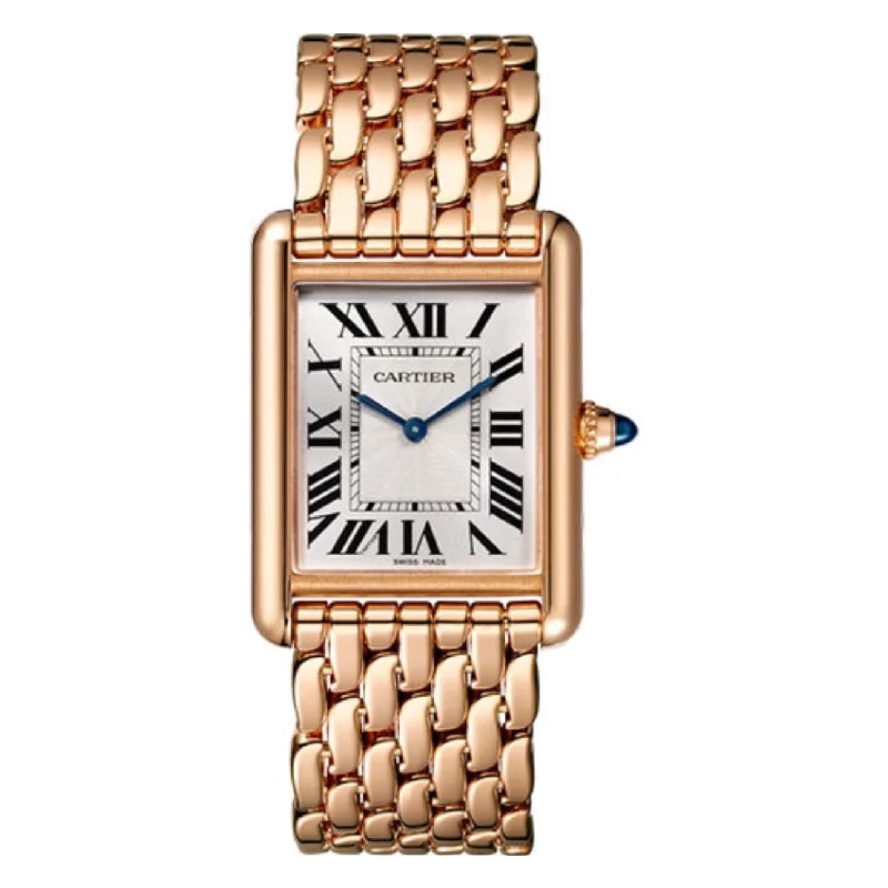 Shop Cartier Watches for the Ultimate Timepiece –Cartier Tank Louis 33.7mm Watch - Ref: WGTA0024 - Silver Roman Dial, 18K Rose Gold Bracelet