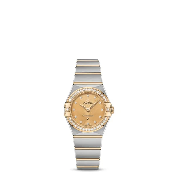 Discover Omega Watches with Legendary Appeal –Omega Constellation 25mm Watch - Ref: 131.25.25.60.58.001 - Champagne Diamond Index Dial & Diamond Bezel, Two Tone Stainless Steel & 18K Yellow Gold Bracelet