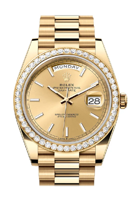 Shop Rolex Watches for Unmatched Style and Precision –Rolex Day-Date 40 Champagne Dial Yellow Gold President Men's Watch 228348RBR 228348