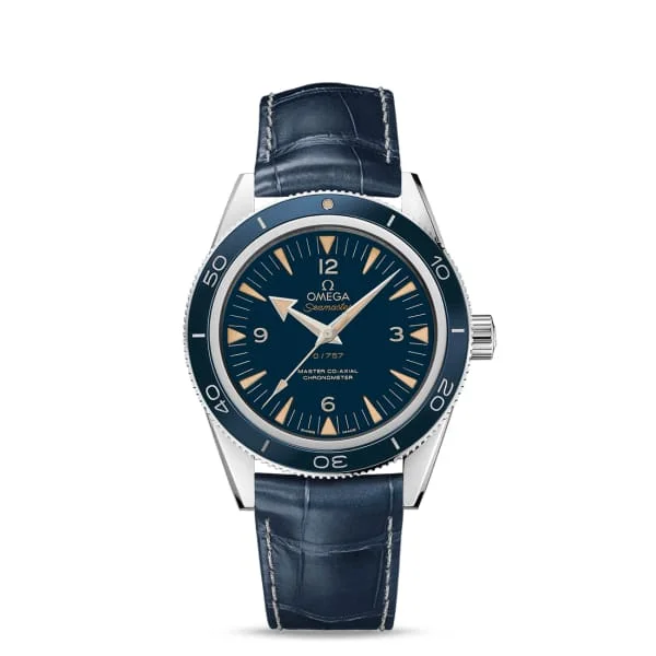 Omega Watches: Built for Precision and Performance –Omega Seamaster 41mm Watch - Ref: 233.93.41.21.03.001 - Blue Index Dial in Platinum Case, Blue Leather Strap