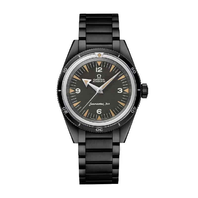 Shop Omega Watches for the Ultimate Timepiece –Omega Seamaster 39mm Watch - Ref: 234.10.39.20.01.001-PVD - Black Index Dial, Black PVD Stainless Steel Bracelet