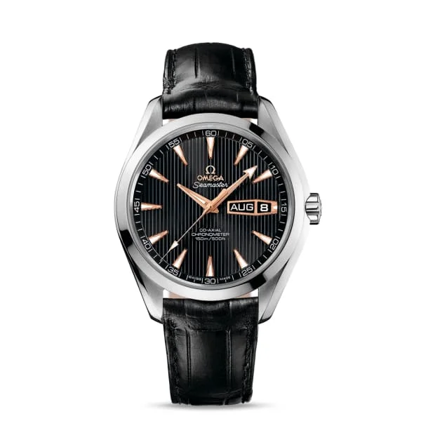 Omega Watches: Timeless Design and Craftsmanship –Omega Seamaster 43mm Watch - Ref: 231.53.43.22.01.001 - Black Index Dial in 18K White Gold Case, Black Leather Strap