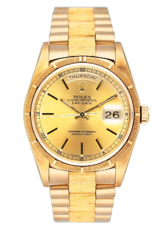 Find the Best Rolex Watches Online –Rolex Day Date 18248 18K Yellow Gold Bark Finish Mens Watch