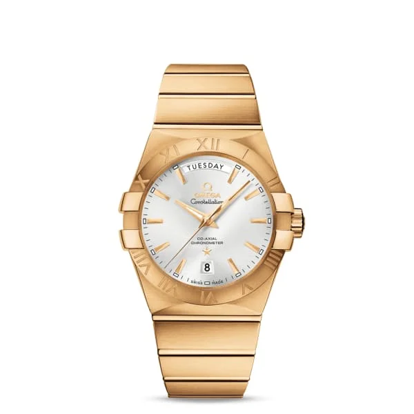 Explore the World of Omega Watches –Omega Constellation 38mm Watch - Ref: 123.50.38.22.02.002 - Silver Index Dial, 18K Yellow Gold Bracelet