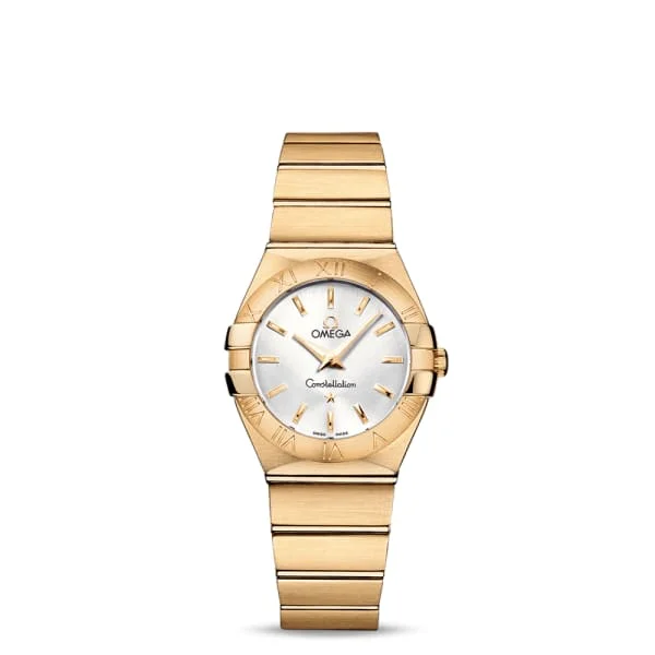 Find Rare Omega Models Online –Omega Constellation 27mm Watch - Ref: 123.50.27.60.02.002 - Silver Index Dial, 18K Yellow Gold Bracelet