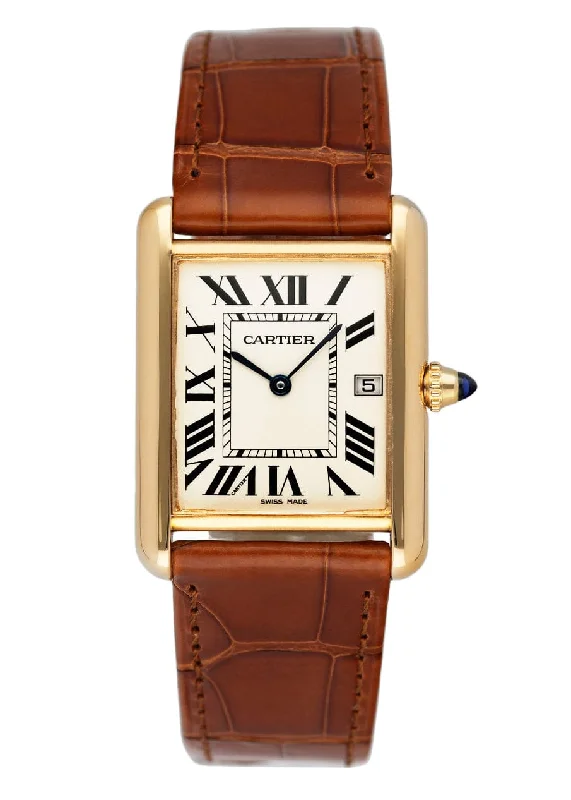 Shop Cartier Watches for the Ultimate Statement –Cartier Tank Louis W1529756 18K Yellow Gold Mens Watch