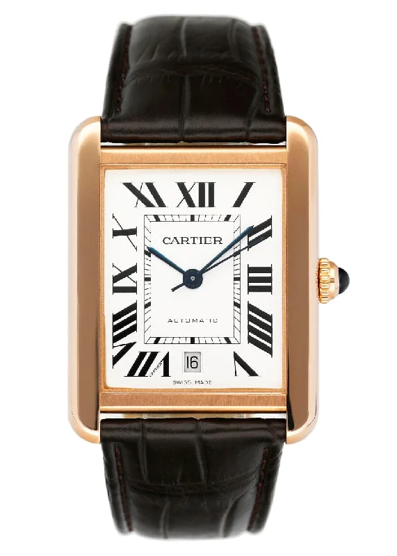 Discover the Best Cartier Watches for Your Collection –Cartier Tank Solo XL W5200026 18K Rose Gold Mens Watch