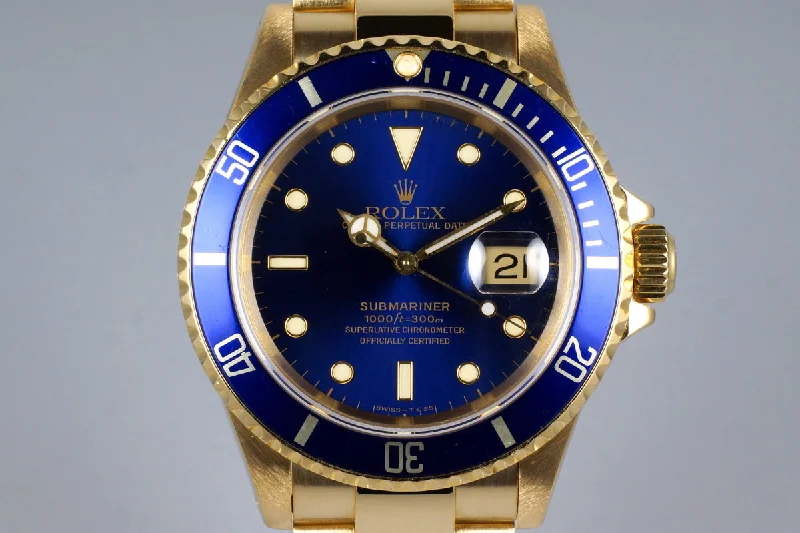 Shop Rolex Watches for Unmatched Style and Precision –1991 Rolex YG Blue Submariner 16618