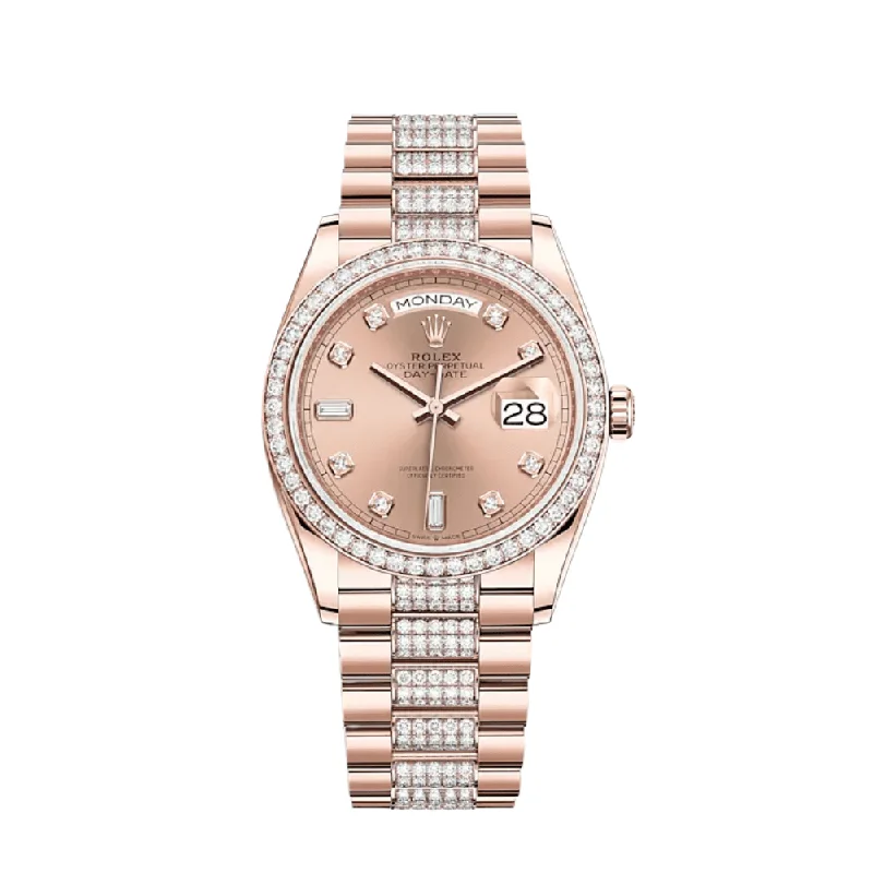 Explore Limited Edition Rolex Watches –Rolex Day-Date 128345RBR Rose Gold Diamond Bezel Rosé Diamond Dial